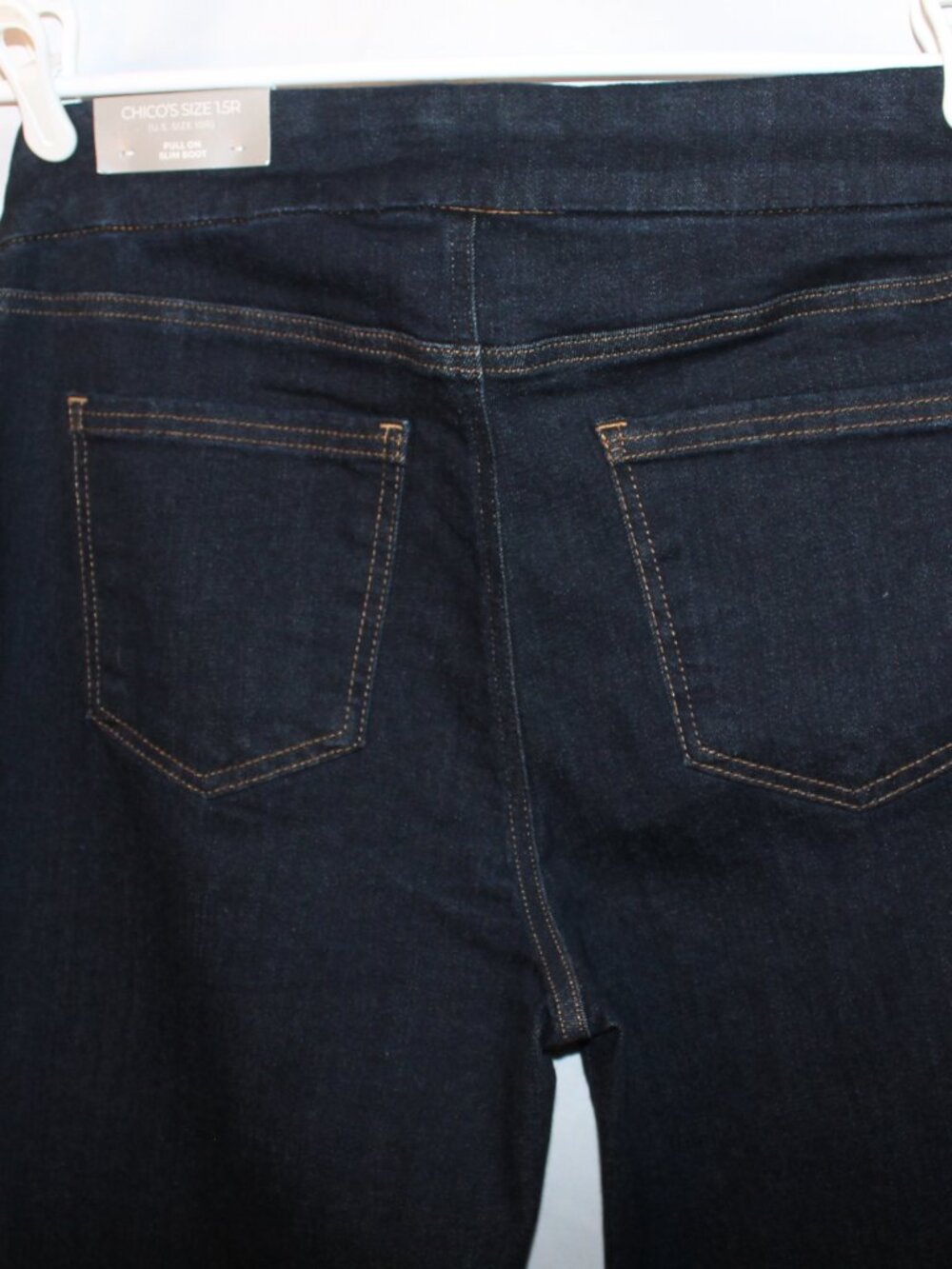 Chico's Pull On Slim Boot Denim Pants - Picture 5 of 8